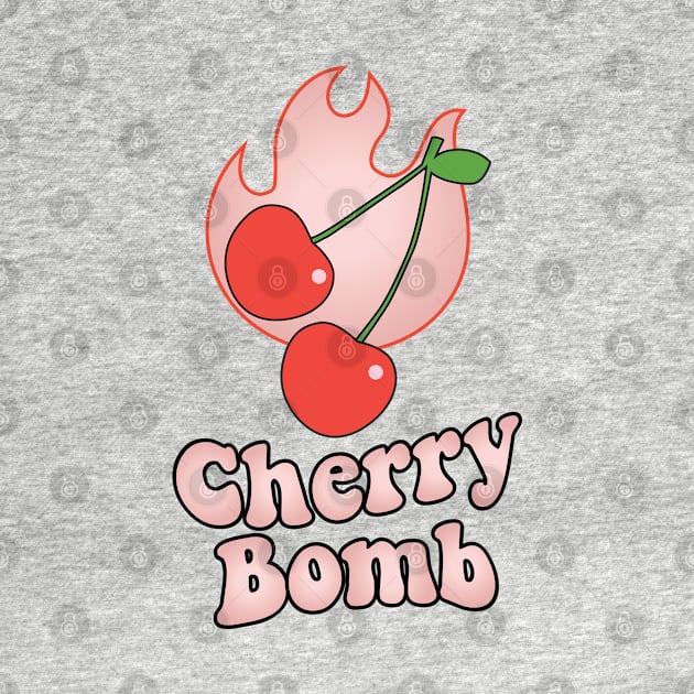 Cherry Bomb and Light Peach Blush Flaming Design by YourGoods